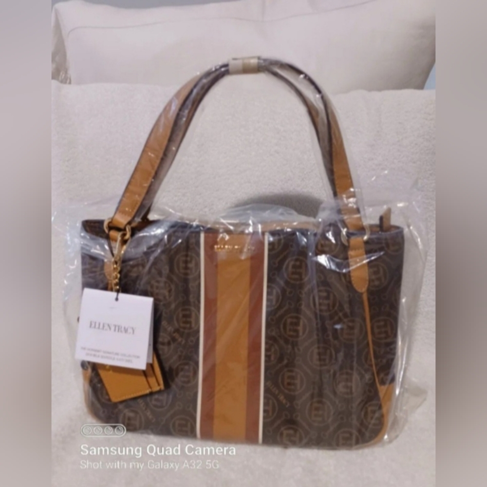 Ellen Tracy double handle satchel Horsebet collection
